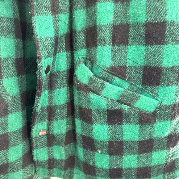 Vintage Northern Summit Plaid Flannel Sherpa Lined Full Zip Wool Work Jacket - Picture 6 of 7